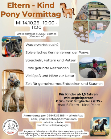 Eltern - Kind Pony Vormittag (40 x 50 cm)
